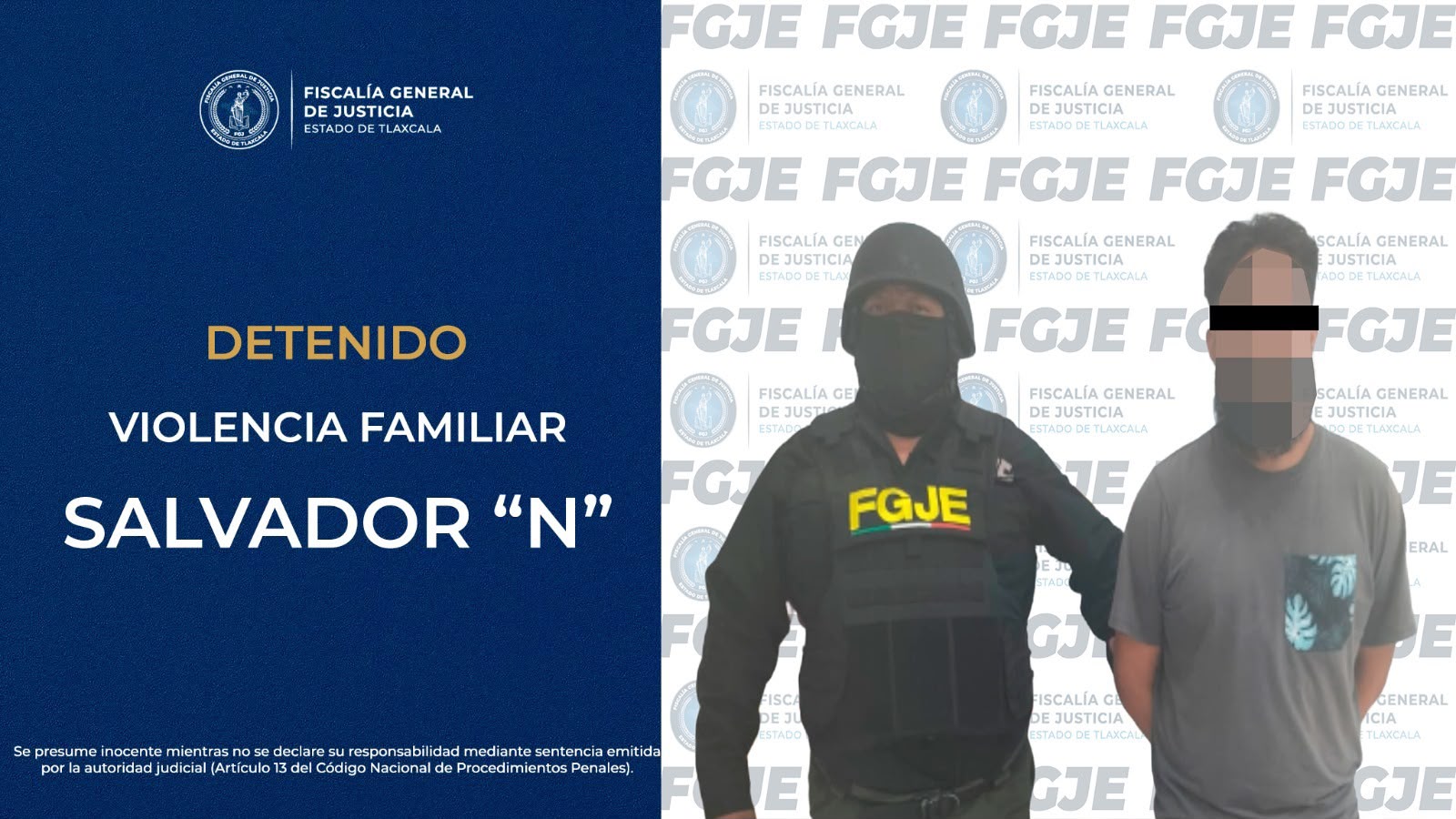 Aprehende FGJE en Veracruz a hombre por violencia familiar